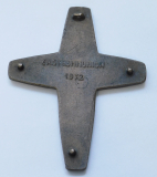 Bronze Kreuz Wandkreuz Relief Inri Erstkommunion 1972 12,5x9,7cm (N)