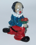 Original Gilde Figur Clown mit Blumen knieend 6,5cm #127