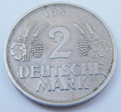 2 Deutsche Mark DM 1951 G Ø2,5cm