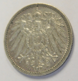 1 Mark Deutsches Reich 1914 A Silber 900 5,53g Ø2,4cm