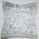 Dickwandige Design Glasschale wohl Skandinavien ? 15,8x15,8cm (N)