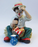 Gilde Figur Clown mit Picknickkorb Sommerpause limitiert 2009 10cm