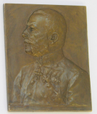 Alte Bronze Plakette Erzherzog Friedrich Österreich Weisses Kreuz Tautenhayn (N)