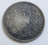 1/2 Mark Deutsches Reich 1918 A Silber 900 Ø2cm