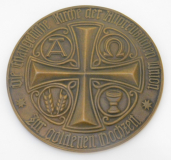 Alte Bronze Medaille Zur Goldenen Hochzeit Ev. Kirche Altpreussische Union 9,7cm (N)