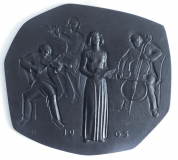 Buderus Eisenguß Relief Kunstguss Musik Quartett Heinrich Moshage MH 1965 17x15 (N)