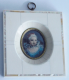 Miniaturbild Lupenmalerei Schwester Louis XVI 11x10cm (N)