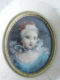 Miniaturbild Lupenmalerei Schwester Louis XVI 11x10cm (N)