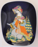 Wandteller Schale Rosenthal 1001 Nacht Rehprinzessin Design Wiinblad 22,5x16,8cm (N)