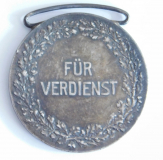 Orignal Orden Verdienstmedaille 1908 Friedrich II. Baden Silber 29,4g Ø3,8cm