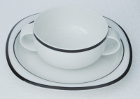 1 Suppentasse + Untertasse Rosenthal Suomi schwarz anthrazit Timo Sarpaneva (N)