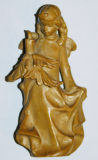Holzfigur Engel mit Kerze geschnitzt 20cm (N)