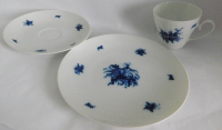 3tlg Kaffeegedeck Rosenthal Romanze in blau Wiinblad Tasse Untere Teller (N)