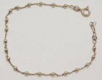 Feines elegantes Armband Silber 925 Italy vergoldet mit Kügelchen 22-24cm (N)