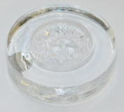 Glas Deko Briefbeschwerer Royal Copenhagen Löwe Sternzeichen paperweight Ø7,2cm (N)