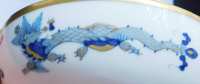 Kleine Deckeldose Meissen blauer Drache Hofdrache I. Wahl Ø7,8cm