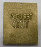 Kleine Bronze Plakette Relief Sanctus So liebt Gott Egino Weinert 5,5x4,5cm (N)