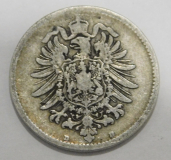 1 Mark Deutsches Reich 1875 D Silber 900 5,32g Ø2,4cm