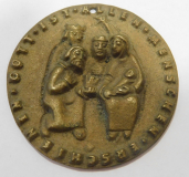 Kleine Bronze Weihnachts Plakette Relief Hlg. 3 Könige Egino Weinert Ø4,5cm