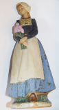 Große Porzellanfigur Mädchen Holländerin mit Tulpen NAO Spain 39cm (N)