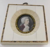 Miniaturbild Lupenmalerei Mozart 9,3x10,3cm signiert