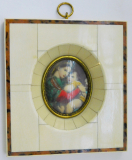 Miniaturbild Lupenmalerei Madonna della Sedia Seggiola nach Raphael 11,2x10,2cm (N)