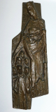 Bronze Relief Schutzmantelmadonna Jesus Joseph Krautwald 23x7,5cm (N)