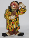 Große Achatit Figur Clown im bunten Mantel Peter Ludwig 33,5cm (N)