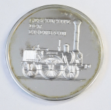 Medaille Geschichte der Eisenbahn Orientexpress versilbert 4cm