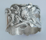 6 Serviettenringe Rose Silber 800 Willy Schmitt Hanau Ø2,2 breit 1,6cm 45,4g