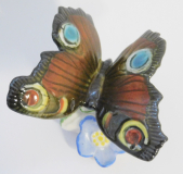 Porzellanfigur bunter Schmetterling ENS blaue Mühlenmarke 7x6,7cm #15 (N)