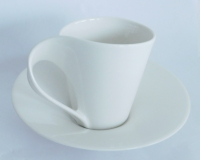 Villeroy & Boch New Wave Kaffeetasse + Untertasse rund weiß