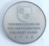 Medaille Mainz 1962 2000 Jahrfeier Adler Ø7,5cm