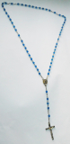 Rosenkranz Kreuz Inri blaue Perlenkugeln 53cm (N)