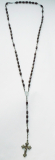 Rosenkranz Kreuz Inri dunkelbraune Perlen 40cm (N)