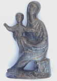 Bronze Skulptur Figur anmutig sitzende Madonna mit Kind Entwerfer ? ca.16,5cm