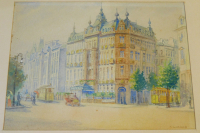 Original altes Aquarell Hotel Imperial Frankfurt sign. K. Luckhardt (N)