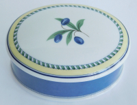 Seltene Deckeldose Hutschenreuther Medley Valdemossa Mantova oval 11x8x5,5cm