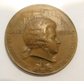 Alte Bronze Medaille Mozart Festspiele Salzburg sign. A. Hartig 5cm