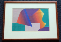 Abstrakte Farbkomposition Paris von Horst Egon Kalinowski Aquarell signiert 1957