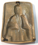 Bronze Plakette Relief St. Hildegard von Bingen Entwurf ? 11x8cm