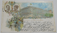Alte PK AK Gruss aus Wiesbaden Kaiser Wilhelm II Kaiserin Auguste Victoria 1903