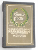 Orig alte seltene Kranz-Platte Ortho Moment Trockenplattenfabrik Kranseder