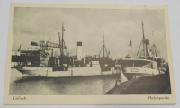 Alte PK AK Lübeck Hafenpartie Schiffe 1940