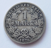 1 Mark Deutsches Reich 1876 C Silber 900 5,31g Ø2,4cm