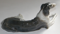 Porzellanfigur liegender Windhund Barsoi Rosenthal Entw Valentin handgemalt 1947 (N)