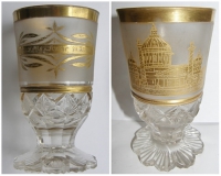 Altes Andenken Glas Karlskirche Wien Becherglas vor 1900 (N)