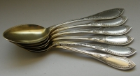 6 orig. alte Jugendstil Mokkalöffel Bruckmann Mod 390 3901 Silber 800 11,1cm (N)