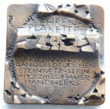 Seltene massive Bronze Ehrenplakette Bundesinnung Steinmetz Bildhauer 12,5x12x3
