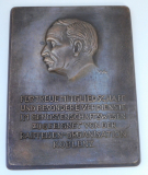 Bronze Plakette Portrait Raiffeisen Koblenz sign. WA KA 15,3x11,4